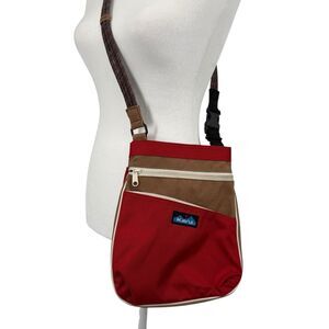 Kavu Rope Sling Crossbody Bag Red Canvas Purse Gorpcore Hiking Granola